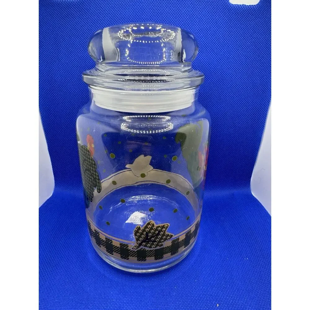 Glass Storage Jar Rooster Morn By Julie Engleman Country Core Vintage